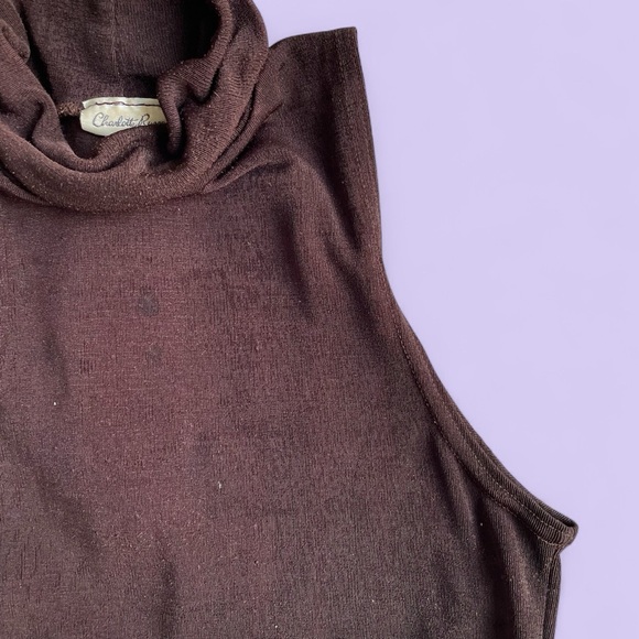 Charlotte Russe Brown Sleeveless Turtleneck Top – Size M - Picture 2 of 8